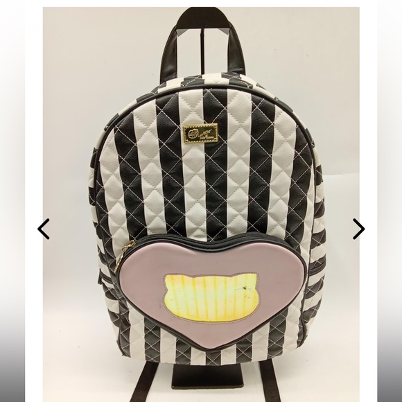 Betsey Johnson Handbags - Betsy Johnson Backpack Women's, Color Black/ White